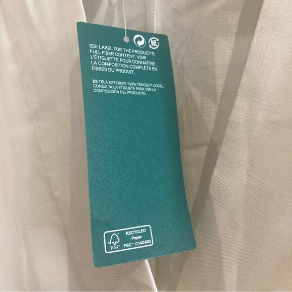 H&M Sz M 100% Lyocell V-Neck Front Pleat Short Sleeve Beach Cover Up Kaftan NEW - Picture 9 of 16